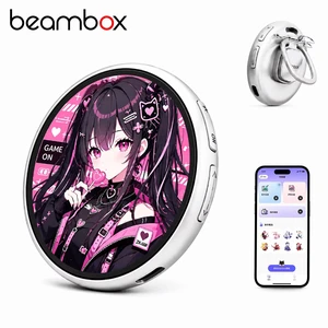 beambox Nikko Mag Digital Badge pin 1.8" , Mutual & App Share, Custom Photo Video Share for Ita Bag Desktop Companion Gift, Purple Silver beambox Nikko Mag Digital Badge pin 1.8" , Mutual & App Share, Custom Photo Video Share for Ita Bag Desktop Companion Gift, Purple Silver