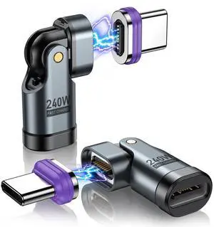 PD 240W 16PIN USB C Magnetic Adapter(2Pack)/USB C 90 Degree Adapter/Right Angle C Adapters/Magnetic C to C for 1Phone 17/16/15 Series, Ma-Book Pro/1Pad Series, Samsung Galaxy, Google Pixel PD 240W 16PIN USB C Magnetic Adapter(2Pack)/USB C 90 Degree Adapter/Right Angle C Adapters/Magnetic C to C for 1Phone 17/16/15 Series, Ma-Book Pro/1Pad Series, Samsung Galaxy, Google Pixel