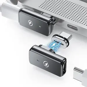 USB C Magnetic Adapter 40Gbps, (2 Pack) 90 Degree Magnetic USB C Adapter 24 Pins with PD 140w Fast Charging USBC 4 8K 60Hz for Thunderbolt 3/4, MacBook Pro/Air and More Type C Devices USB C Magnetic Adapter 40Gbps, (2 Pack) 90 Degree Magnetic USB C Adapter 24 Pins with PD 140w Fast Charging USBC 4 8K 60Hz for Thunderbolt 3/4, MacBook Pro/Air and More Type C Devices