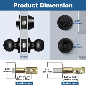 3 Pack Keyed Alike Entry Door Knobs and Single Cylinder Deadbolt Lock Combo Set Security for Exterior and Front Door, Keyed Entry Door Locksets with Deadbolt, Matte Black Finish 3 Pack Keyed Alike Entry Door Knobs and Single Cylinder Deadbolt Lock Combo Set Security for Exterior and Front Door, Keyed Entry Door Locksets with Deadbolt, Matte Black Finish