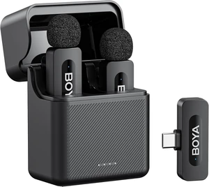 V30 Wireless Lavalier Microphone for iPhone/Android/PC/Laptop with USB-C Port, 36H Battery Life with Charging Case, Noise Canceling Clip on Lapel Microphone Wireless Mini Mic for Video Recording V30 Wireless Lavalier Microphone for iPhone/Android/PC/Laptop with USB-C Port, 36H Battery Life with Charging Case, Noise Canceling Clip on Lapel Microphone Wireless Mini Mic for Video Recording