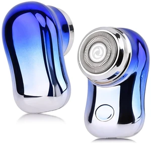 Mini Travel Electric Shaver, Portable Pocket Size Rechargeable Shaving Razor Lightweight Razor with Battery Power Display Wet & Dry Rotary for Teen Office Business(Gradient Blue) Mini Travel Electric Shaver, Portable Pocket Size Rechargeable Shaving Razor Lightweight Razor with Battery Power Display Wet & Dry Rotary for Teen Office Business(Gradient Blue)