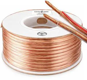 Cable 100ft 16-Gauge Audio Stereo Speaker Wire Cable, 100 Feet, 30.48 Meters, 2 Conductor, Polarity Marked, Flexible Clear PVC, CCA, Home Theater, HiFi, Surround or Auto Amps Cable 100ft 16-Gauge Audio Stereo Speaker Wire Cable, 100 Feet, 30.48 Meters, 2 Conductor, Polarity Marked, Flexible Clear PVC, CCA, Home Theater, HiFi, Surround or Auto Amps