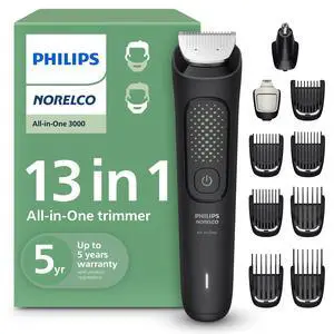 Philips All-in-One 3000 Series 13 in 1 Trimmer for Men, Beard Trimmer & Head Hair Clipper, Full Metal Self-Sharpening Blades & 8 Length Settings, MG3939/50 Philips All-in-One 3000 Series 13 in 1 Trimmer for Men, Beard Trimmer & Head Hair Clipper, Full Metal Self-Sharpening Blades & 8 Length Settings, MG3939/50