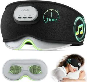Voice Control Bluetooth Sleep Mask, Bamboo Cotton Bluetooth Sleep Headphones with 3D Zero-Pressure Cups and Timer Setting, Total Blackout Sleep Eye Mask for Side Sleepers, Black Voice Control Bluetooth Sleep Mask, Bamboo Cotton Bluetooth Sleep Headphones with 3D Zero-Pressure Cups and Timer Setting, Total Blackout Sleep Eye Mask for Side Sleepers, Black
