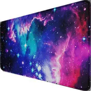 Large Extended Gaming Mouse Pad with Stitched Edges, (31.5X15.7In) Durable Non-Slip Natural Rubber Base, Waterproof Computer Keyboard Pad Mat for Esports Pros/Gamer/Desktop/Office/Home, Galactic Blue Large Extended Gaming Mouse Pad with Stitched Edges, (31.5X15.7In) Durable Non-Slip Natural Rubber Base, Waterproof Computer Keyboard Pad Mat for Esports Pros/Gamer/Desktop/Office/Home, Galactic Blue
