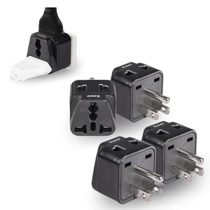 Type B Plug Adapter 4 Pack Europe, UK & China to USA, Grounded | Europe to US Plug Adapter, UK to US Plug Adapter, Type B Adapter, Universal Socket, Grounded 4-Pack, DB5_4PK_BLK Type B Plug Adapter 4 Pack Europe, UK & China to USA, Grounded | Europe to US Plug Adapter, UK to US Plug Adapter, Type B Adapter, Universal Socket, Grounded 4-Pack, DB5_4PK_BLK