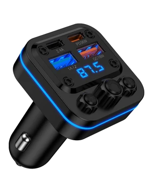 Bluetooth Fm Transmitter for Car, Fast Charging, Blue Tooth 5.4 Car Charger | USB-C USB-A Multi Ports, Wireless Radio Aux Cigarette Lighter Adapter Auxiliary for Samsung Galaxy Android iPhone Apple Bluetooth Fm Transmitter for Car, Fast Charging, Blue Tooth 5.4 Car Charger | USB-C USB-A Multi Ports, Wireless Radio Aux Cigarette Lighter Adapter Auxiliary for Samsung Galaxy Android iPhone Apple