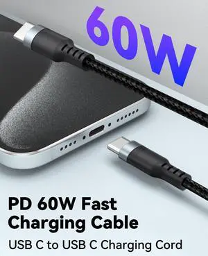Short USB C to USB C Cable 3 inch 2Pack, 60W PD Fast Charging Type-C Cord, USBC 2.0 480Mbps Data Transfer Braided Compatible with Travel Power Bank, iphone17/16/15, Galaxy, Google Pixel, iPod Pro, SSD Short USB C to USB C Cable 3 inch 2Pack, 60W PD Fast Charging Type-C Cord, USBC 2.0 480Mbps Data Transfer Braided Compatible with Travel Power Bank, iphone17/16/15, Galaxy, Google Pixel, iPod Pro, SSD