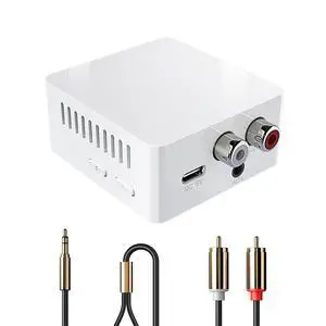 Bluetooth Receiver for Stereo, RCA & 3.5mm AUX, Wireless HiFi Adapter | Wireless audio receiver home stereo systems speakers. Enjoy HiFi music streaming/low latency/stable connection/easy pairing Bluetooth Receiver for Stereo, RCA & 3.5mm AUX, Wireless HiFi Adapter | Wireless audio receiver home stereo systems speakers. Enjoy HiFi music streaming/low latency/stable connection/easy pairing