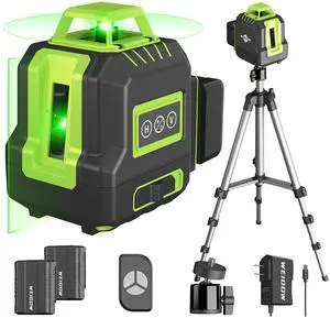 360° Laser Level with Tripod 40in, Self Leveling Laser Level with Pulse Mode, Li-ion Battery*2 Green Line Laser Leveler Tool for DIY Project 360° Laser Level with Tripod 40in, Self Leveling Laser Level with Pulse Mode, Li-ion Battery*2 Green Line Laser Leveler Tool for DIY Project