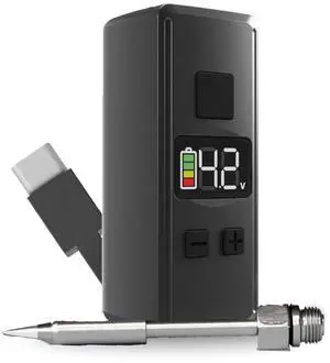 Mini Rechargeable Soldering Iron Pen, with Built-In USB C Battery Cable, Adjustable Voltage 1.5v-4.2v, LED Display, Removable Thread Burner Tip (Black) Mini Rechargeable Soldering Iron Pen, with Built-In USB C Battery Cable, Adjustable Voltage 1.5v-4.2v, LED Display, Removable Thread Burner Tip (Black)