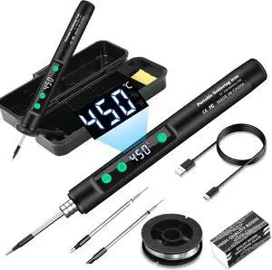 Cordless Soldering Iron Kit,Soldering Iron 8S Fast Heating 392-842,Auto Sleep,3 Precision Soldering Tips Type C interface wireless temperature adjustment Portable Soldering Irons with Stand Cordless Soldering Iron Kit,Soldering Iron 8S Fast Heating 392-842,Auto Sleep,3 Precision Soldering Tips Type C interface wireless temperature adjustment Portable Soldering Irons with Stand