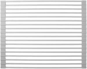 Roll up Dish Drying Rack Silicone Wrapped Stainless Steel 17in x 13in, Grey Roll up Dish Drying Rack Silicone Wrapped Stainless Steel 17in x 13in, Grey