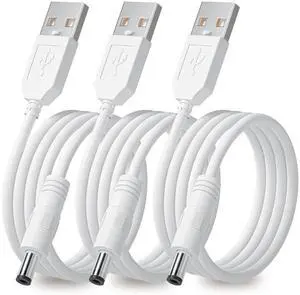 3-Pack 4ft USB 2.0 A Type Male to DC 5.5 x 2.1mm DC 5V Power Plug Connector Cable USB to 5v Power Cable USB to DC Power Charger Cord 3-Pack 4ft USB 2.0 A Type Male to DC 5.5 x 2.1mm DC 5V Power Plug Connector Cable USB to 5v Power Cable USB to DC Power Charger Cord