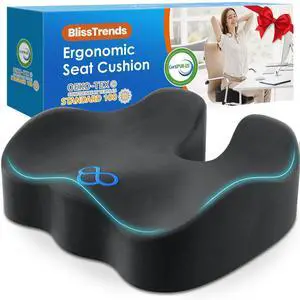 Seat Cushion,Thick Memory Foam Cushions for Office Chair, Car Seat, Airplane, Relieving Pressure Tailbone Sciatica Back Pain for Long Sitting Office Workers, Car Drivers 4.7in Thick Grey Seat Cushion,Thick Memory Foam Cushions for Office Chair, Car Seat, Airplane, Relieving Pressure Tailbone Sciatica Back Pain for Long Sitting Office Workers, Car Drivers 4.7in Thick Grey