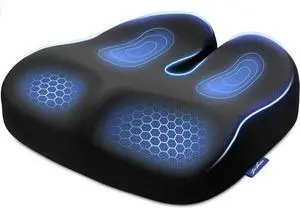 Ergonomic Seat Cushion with Thigh Slope for Long Sitting, Memory Foam Office Chair Cushion for Car, Home, U-Shaped Design Relieves Hip, Tailbone Pain, Non-Slip Sciatica Pain Relief Pillow Ergonomic Seat Cushion with Thigh Slope for Long Sitting, Memory Foam Office Chair Cushion for Car, Home, U-Shaped Design Relieves Hip, Tailbone Pain, Non-Slip Sciatica Pain Relief Pillow