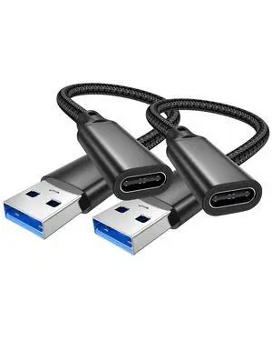 USB C Female to USB Male Adapter 2-Pack, 10Gbps Short USB C Female to USB A Male Extension Cable 6in, USB 3.2 Gen 2 OTG,60W &3A Charging USBA to USBC Adapter Cable for Laptop,PC,U Disk,Mag-safe USB C Female to USB Male Adapter 2-Pack, 10Gbps Short USB C Female to USB A Male Extension Cable 6in, USB 3.2 Gen 2 OTG,60W &3A Charging USBA to USBC Adapter Cable for Laptop,PC,U Disk,Mag-safe