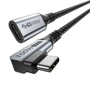 USB C Extension Cable, USBC Right Angle Extender Cord 6 FT USB 3.1(10Gbps) Male to Female 100W Fast Charging Cable Compatible for MacBook Pro/Air, Switch, Laptop, Tablet and Mobile Phone USB C Extension Cable, USBC Right Angle Extender Cord 6 FT USB 3.1(10Gbps) Male to Female 100W Fast Charging Cable Compatible for MacBook Pro/Air, Switch, Laptop, Tablet and Mobile Phone