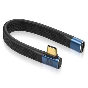 5.5 inch Right Angle USB C Male to Female Extender Cord PD 240W, Flat Short USB C Extension Cable, 40Gbps USB 4.0/3.2/3.1/2.0 Type C Extender Cable 8K/60hz Video for Phone, External SSD, Docking 5.5 inch Right Angle USB C Male to Female Extender Cord PD 240W, Flat Short USB C Extension Cable, 40Gbps USB 4.0/3.2/3.1/2.0 Type C Extender Cable 8K/60hz Video for Phone, External SSD, Docking
