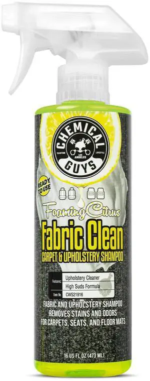 Foaming Citrus Fabric Clean Carpet & Upholstery Cleaner - Car Carpet Cleaner Spray for Seats and Floor Mats, Removes Stains &Odors, Safe for Cars, Home and Office, 16 oz Citrus Scent Foaming Citrus Fabric Clean Carpet & Upholstery Cleaner - Car Carpet Cleaner Spray for Seats and Floor Mats, Removes Stains &Odors, Safe for Cars, Home and Office, 16 oz Citrus Scent