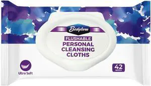 Flushable Personal Cleansing Cloths for Adults (42 Count (Pack of 1) - Ideal for Bathing, Menstrual Care, and Incontinence | Unscented Adult Wipes for Confidence in Freshness Flushable Personal Cleansing Cloths for Adults (42 Count (Pack of 1) - Ideal for Bathing, Menstrual Care, and Incontinence | Unscented Adult Wipes for Confidence in Freshness