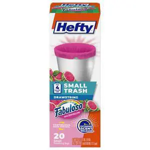 4 Gallon Small Trash Bags, Pink, Fabuloso Watermelon Scent, 20ct | Drawstring Closure, 4G Small Pink Trash Bags for Bathrooms, Dorm Rooms, Home Offices, Scented, Continuous Odor Control 4 Gallon Small Trash Bags, Pink, Fabuloso Watermelon Scent, 20ct | Drawstring Closure, 4G Small Pink Trash Bags for Bathrooms, Dorm Rooms, Home Offices, Scented, Continuous Odor Control