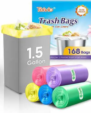 Small Colorful Clear Trash Bags 1.5 Gallon 168 Count Garbage Bags | Fit 4-5 Liters,1,1.3,1.5Gal,Multicolor Mini Plastic Waste Basket Bins Can Liners for Home Bathroom Office Car dog poop bags Small Colorful Clear Trash Bags 1.5 Gallon 168 Count Garbage Bags | Fit 4-5 Liters,1,1.3,1.5Gal,Multicolor Mini Plastic Waste Basket Bins Can Liners for Home Bathroom Office Car dog poop bags