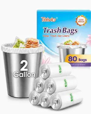 Small Clear Trash Bags 2 Gallon 80 Count Bathroom Garbage Bags | Fit 5-8 Liters,1.5,1.6,1.8Gal,Mini Plastic Waste Basket Bins Can Liners for Home Bathroom Office Car dog poop bags Small Clear Trash Bags 2 Gallon 80 Count Bathroom Garbage Bags | Fit 5-8 Liters,1.5,1.6,1.8Gal,Mini Plastic Waste Basket Bins Can Liners for Home Bathroom Office Car dog poop bags