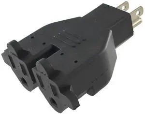 RL-30104 U.S. 3-Prong Heavy Duty Dual Outlet Adapter, Black RL-30104 U.S. 3-Prong Heavy Duty Dual Outlet Adapter, Black