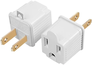 Grounded Adapter 3-Prong to 2-Prong Outlet Converter - 3 Pin to 2 Pin Plug Socket Adapter Extension for Electrical Cord, Household, Workshops, Industrial, Machinery (2 Pack) Grounded Adapter 3-Prong to 2-Prong Outlet Converter - 3 Pin to 2 Pin Plug Socket Adapter Extension for Electrical Cord, Household, Workshops, Industrial, Machinery (2 Pack)