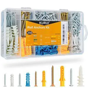 Drywall Anchors Assortment Kit for Sheetrock Concrete Brick, 350Pcs Wall Anchors and Flat Head Screws, 5 Sizes Picture Hanging Set for Bedroom/Office Wall Art Decor, House Warming Gifts New Home Drywall Anchors Assortment Kit for Sheetrock Concrete Brick, 350Pcs Wall Anchors and Flat Head Screws, 5 Sizes Picture Hanging Set for Bedroom/Office Wall Art Decor, House Warming Gifts New Home