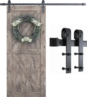 6.8 FT Barn Door Hardware Kit -Fits 40" Wide Door Panel Sliding Barn Door Track, Smooth and Quiet, Easy to Install, Includes Step-by-Step Installation Instructions (J Shape Hanger) 6.8 FT Barn Door Hardware Kit -Fits 40" Wide Door Panel Sliding Barn Door Track, Smooth and Quiet, Easy to Install, Includes Step-by-Step Installation Instructions (J Shape Hanger)