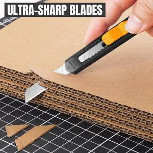 48 Pack Box Cutter Retractable, 9mm Utility Knife, Razor Knife Snap-off blade design for opening packages and cartons, box opener, disposable exacto knife, perfect for office and home use 48 Pack Box Cutter Retractable, 9mm Utility Knife, Razor Knife Snap-off blade design for opening packages and cartons, box opener, disposable exacto knife, perfect for office and home use