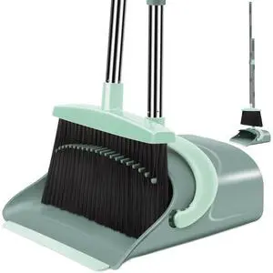 Broom and Dustpan Set for Home, Dust pan with Long Handle, Broom with Dustpan Combo Set, for Home Kitchen Room Office Lobby Floor Use Upright Stand Up Sweeping (Gray&Green) Broom and Dustpan Set for Home, Dust pan with Long Handle, Broom with Dustpan Combo Set, for Home Kitchen Room Office Lobby Floor Use Upright Stand Up Sweeping (Gray&Green)