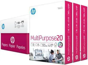 HP Printer Paper | 8.5 x 11 Paper | MultiPurpose 20 lb | 3 Ream Case - 1500 Sheets | 96 Bright | Made in USA - FSC Certified | 112530C HP Printer Paper | 8.5 x 11 Paper | MultiPurpose 20 lb | 3 Ream Case - 1500 Sheets | 96 Bright | Made in USA - FSC Certified | 112530C