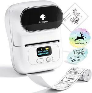 M110 Label Printer, Portable Thermal Label Maker with Display Easy to Use, 2 Inch Bluetooth Themral Printer for Small Business, Home, School, Organization, APP with 6000+ Templates, White M110 Label Printer, Portable Thermal Label Maker with Display Easy to Use, 2 Inch Bluetooth Themral Printer for Small Business, Home, School, Organization, APP with 6000+ Templates, White