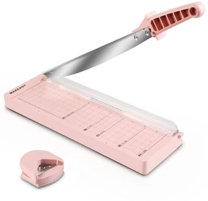 Paper Cutter 12 Inch, Guillotine Paper Cutter with 8 Sheet Capacity, Heavy Duty Paper Cutter for Cardstock, Paper Trimmer for Crafting, Classroom and Office, Pink Paper Cutter 12 Inch, Guillotine Paper Cutter with 8 Sheet Capacity, Heavy Duty Paper Cutter for Cardstock, Paper Trimmer for Crafting, Classroom and Office, Pink