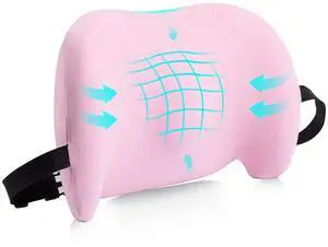 Lumbar Support Pillow for Office Chair, Car Lumbar Pillow Lower Back Pain Relief, Memory Foam Back Cushion with Adjustable Straps, Ergonomic Chair Back Pillow for Gaming Chair, Car, Bed (PINK) Lumbar Support Pillow for Office Chair, Car Lumbar Pillow Lower Back Pain Relief, Memory Foam Back Cushion with Adjustable Straps, Ergonomic Chair Back Pillow for Gaming Chair, Car, Bed (PINK)