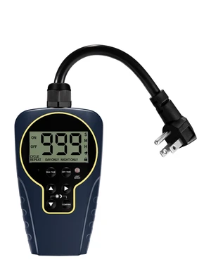 1 s to 999 h Interval, Short/Long On-Off Repeat Cycle Timer Plug Outlet with Countdown and Light Sensor, Waterproof for Outdoor,15A 1HP 1 s to 999 h Interval, Short/Long On-Off Repeat Cycle Timer Plug Outlet with Countdown and Light Sensor, Waterproof for Outdoor,15A 1HP