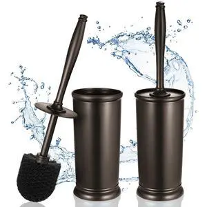 Toilet Bowl Brush Holder Set: 2 Pack Modern Deep Cleaning Bathroom Toilet Scrubber with Caddy for rv - Rim Decorative Accessories Cleaner Brushes for Toilet - Bronze1 Toilet Bowl Brush Holder Set: 2 Pack Modern Deep Cleaning Bathroom Toilet Scrubber with Caddy for rv - Rim Decorative Accessories Cleaner Brushes for Toilet - Bronze1