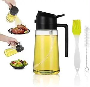 oil sprayer 16oz Glass Olive Oil Sprayer for Cooking 2 in 1 Olive Oil Dispenser Bottle for Kitchen Gadgets and Air Fryer Accessories, Salad, BBQ - Black oil sprayer 16oz Glass Olive Oil Sprayer for Cooking 2 in 1 Olive Oil Dispenser Bottle for Kitchen Gadgets and Air Fryer Accessories, Salad, BBQ - Black