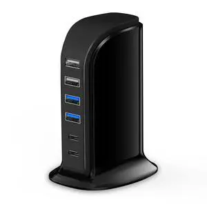 USB C Charger Block , Chargers for Multiple Devices Dual Type C 45W Total, 6 Ports USB Charging Station for iPhone, Ipad, Iwatch, Desk Accessories & Workspace Organizers USB C Charger Block , Chargers for Multiple Devices Dual Type C 45W Total, 6 Ports USB Charging Station for iPhone, Ipad, Iwatch, Desk Accessories & Workspace Organizers