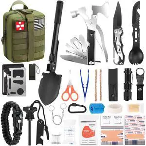 Gifts for Men Christmas Dad, Survival Kit, 150 PCS Survival Gear and Supplies Equipment with Trauma Bag, Molle Pouch Emergency Kit for Outdoor Camping, Hunting, Car, Home, Earthquake, Adventures Gifts for Men Christmas Dad, Survival Kit, 150 PCS Survival Gear and Supplies Equipment with Trauma Bag, Molle Pouch Emergency Kit for Outdoor Camping, Hunting, Car, Home, Earthquake, Adventures