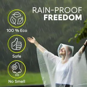 Disposable Rain Ponchos for Adults - Clear Ponchos with Hood, Compact and Clear, Emergency Poncho - Rain Poncho - Ponchos Adult - Travel Rain Poncho Hiking, Camping - Ponchos Bulk (Pack of 4) Disposable Rain Ponchos for Adults - Clear Ponchos with Hood, Compact and Clear, Emergency Poncho - Rain Poncho - Ponchos Adult - Travel Rain Poncho Hiking, Camping - Ponchos Bulk (Pack of 4)