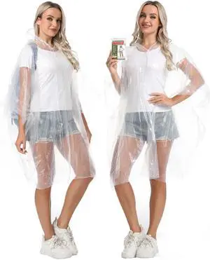 Disposable Adults Clear Rain Ponchos,Emergency Transparent Waterproof Raincoats Outdoor Rain Jackets 4 Pcs Disposable Adults Clear Rain Ponchos,Emergency Transparent Waterproof Raincoats Outdoor Rain Jackets 4 Pcs