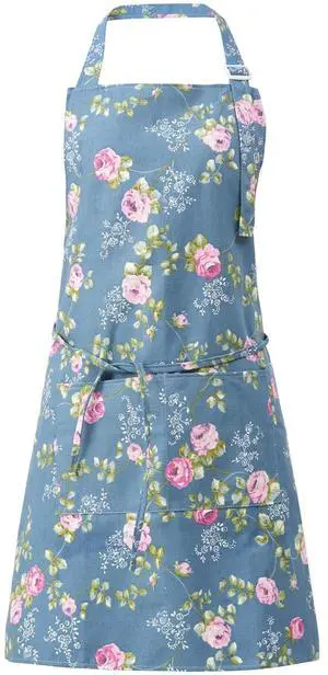 Aprons for Women with Pockets Cotton Linen Cooking Kitchen Baking Soft Durable Floral Gardening Apron (Blue) Aprons for Women with Pockets Cotton Linen Cooking Kitchen Baking Soft Durable Floral Gardening Apron (Blue)