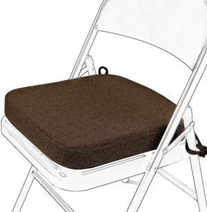 Memory Foam Chair Cushion for Folding Chair 1 Pcs, Thickened 2" Square Kitchen Chair Pad with Ties, Indoor Non-Slip Dining Chair Seat Cushion (1 Piece, Dark Brown) Memory Foam Chair Cushion for Folding Chair 1 Pcs, Thickened 2" Square Kitchen Chair Pad with Ties, Indoor Non-Slip Dining Chair Seat Cushion (1 Piece, Dark Brown)