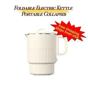 Portable Electric Kettle, Travel Electric Kettle with Foldable Handle, 800ml Small Mini Water Boiler, 600W 304 Stainless Steel Electric Kettle with 2 Heat Settings for Hotel, Dorm and Office, Aenaeder Portable Electric Kettle, Travel Electric Kettle with Foldable Handle, 800ml Small Mini Water Boiler, 600W 304 Stainless Steel Electric Kettle with 2 Heat Settings for Hotel, Dorm and Office, Aenaeder