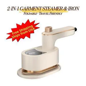 Handheld Garment Steamer for Clothes, Portable Travel Steamer with Foldable Handle, 2-in-1 Steam Iron for Horizontal and Vertical Use, Quick Heat-Up, LEHOGAI Handheld Garment Steamer for Clothes, Portable Travel Steamer with Foldable Handle, 2-in-1 Steam Iron for Horizontal and Vertical Use, Quick Heat-Up, LEHOGAI